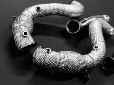 Preview: EXH Downpipe V3 Mercedes S205 / W205 C63 / C63S AMG Catless Hitzeschutz