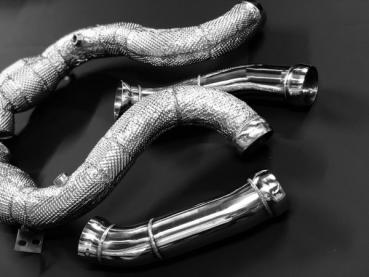 Preview: EXH Downpipe V3 Mercedes S205 / W205 C63 / C63S AMG Catless Hitzeschutz