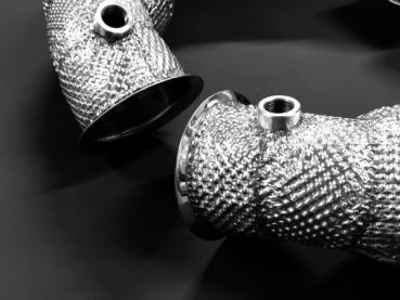 Preview: EXH Downpipe V3 Mercedes S205 / W205 C63 / C63S AMG Catless Hitzeschutz